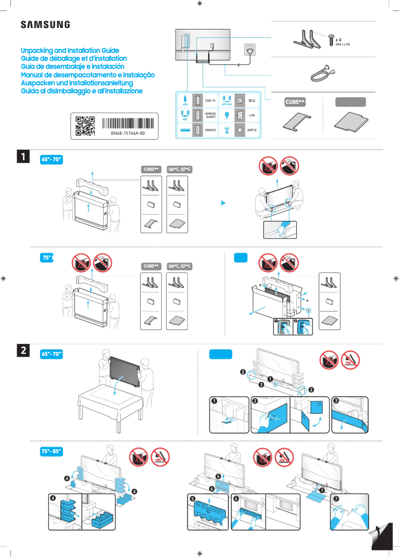 Page 1 de la notice Manuel utilisateur Samsung QN65Q65CAK
