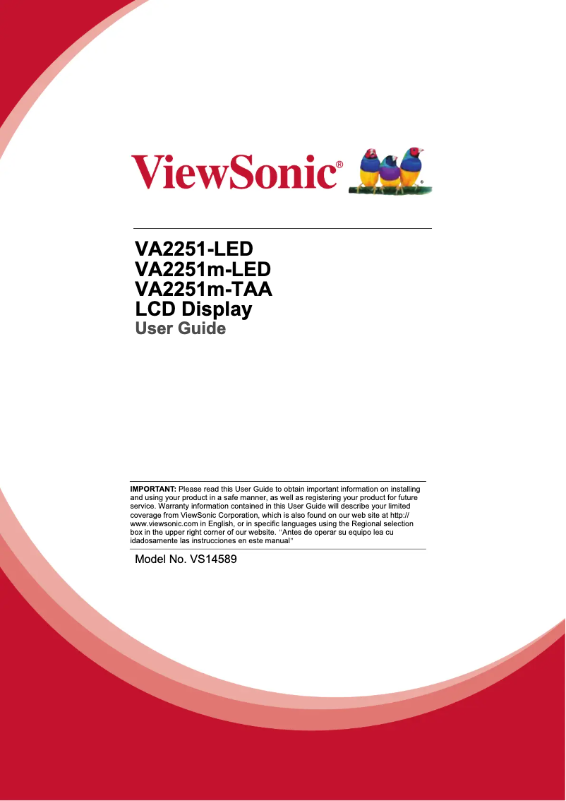 Página 1 del manual Manual de usuario Viewsonic VA2251M-LED