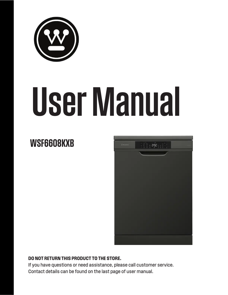 Page n°1 - Manuel utilisateur Westinghouse WSF6608KXB