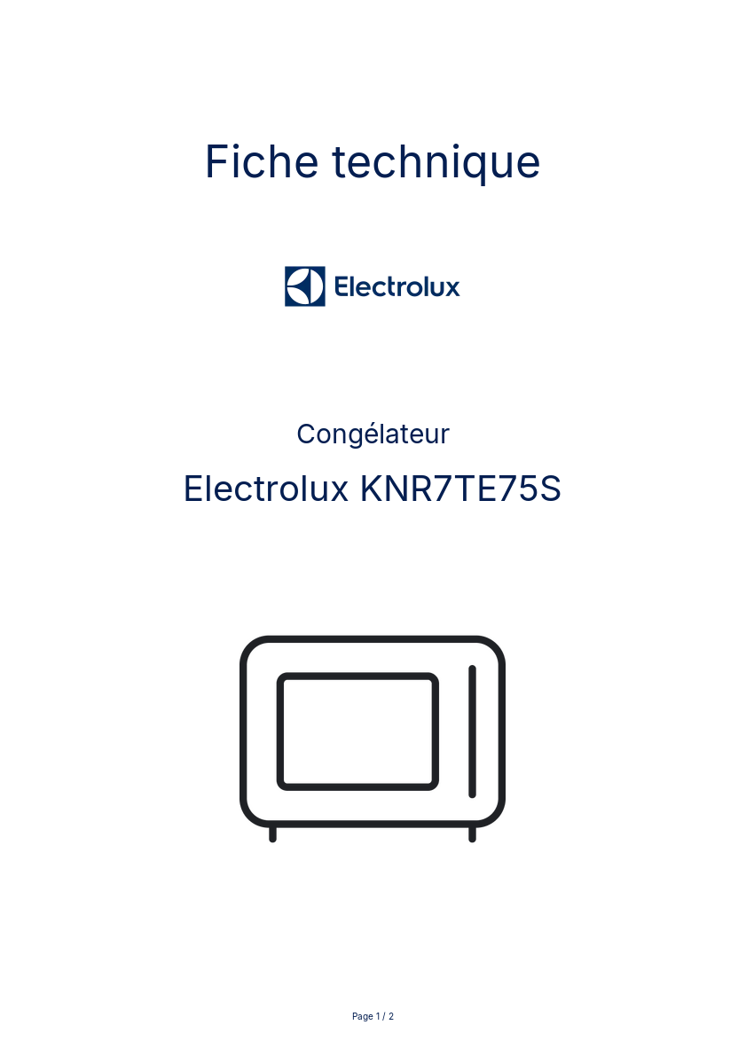 Image de la première page du manuel de l'appareil KNR7TE75S