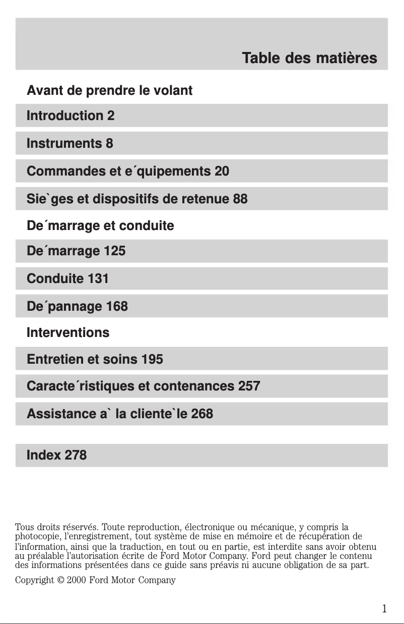 Image de la première page du manuel de l'appareil Ranger (2001)