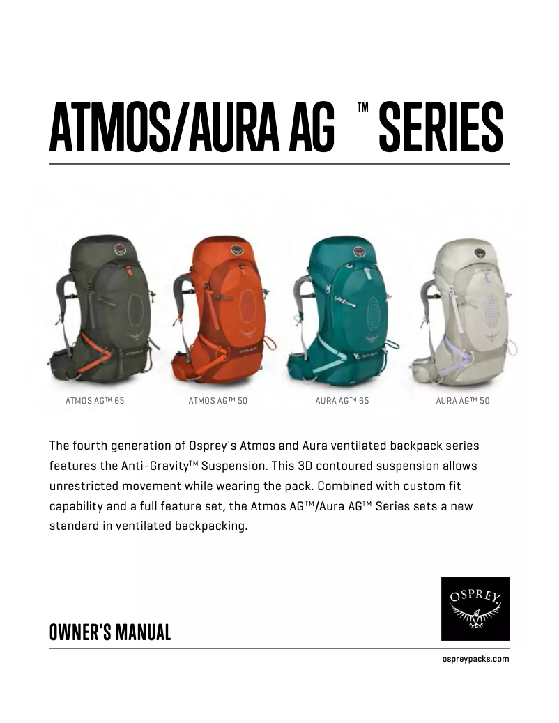 Page n°1 - Manuel utilisateur Osprey Atmos AG 50