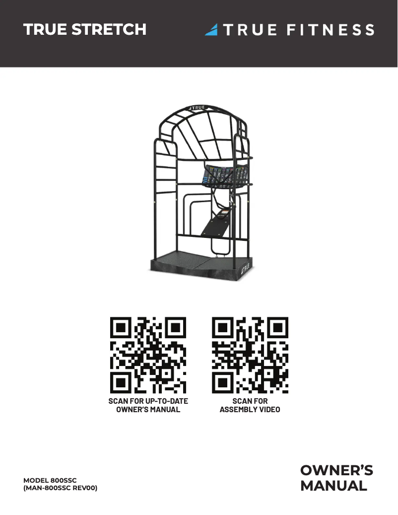 Page 1 de la notice Manuel utilisateur True 800SSC