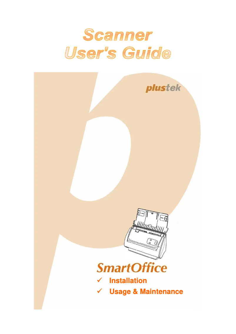 Page n°1 - Manuel utilisateur Plustek SmartOffice PS288