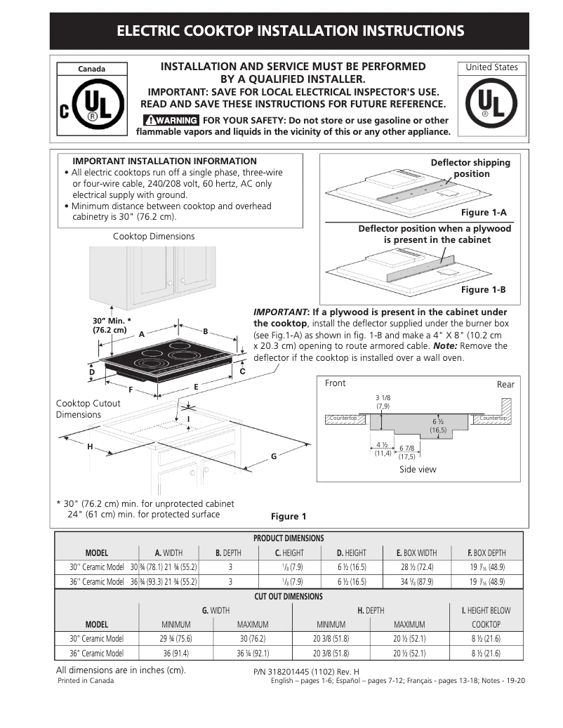 Page 1 de la notice Guide d'installation Electrolux EW30CC55GS