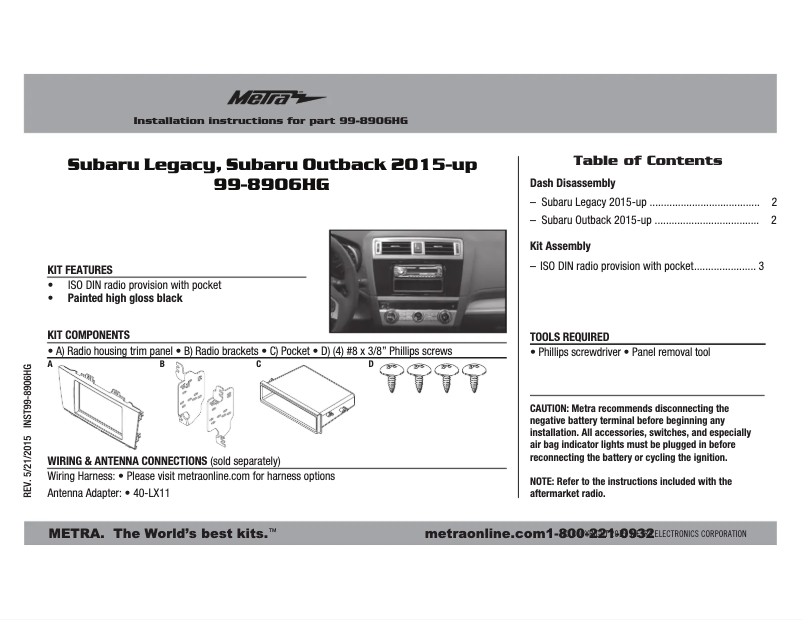 Image de la première page du manuel de l'appareil 99-8906HG