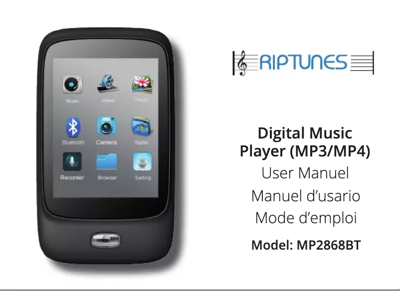 Page n°1 - Manuel utilisateur RIPTUNES MP2868BT