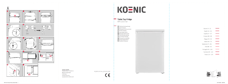 Page 1 de la notice Manuel utilisateur Koenic KFK 121 E W