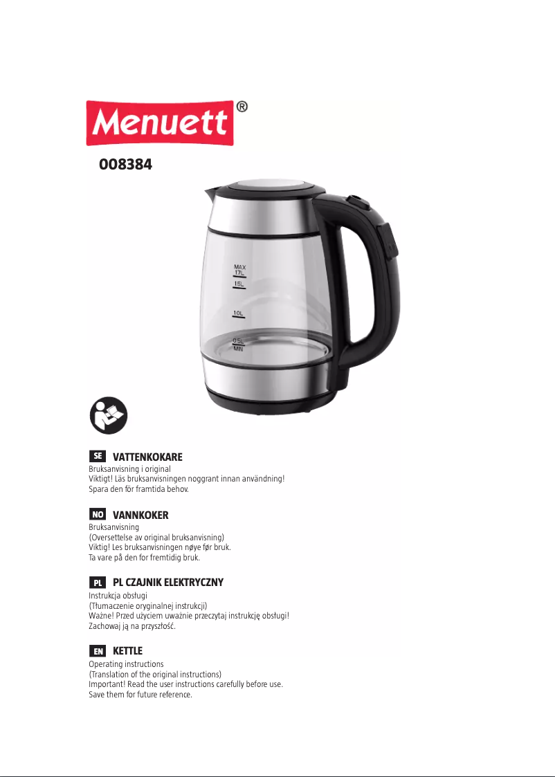 Página 1 del manual Manual de usuario Menuett 008-384