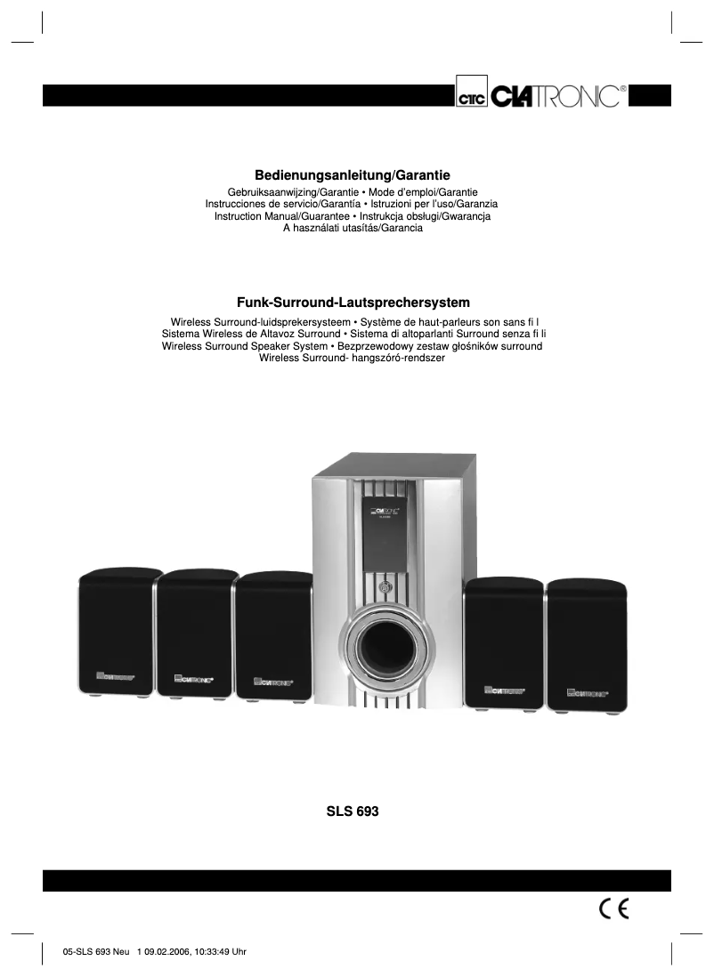 Page 1 de la notice Manuel utilisateur Clatronic SLS 693