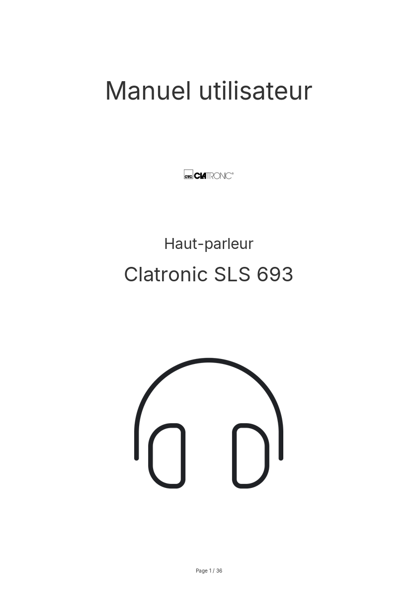 Page n°1 - Manuel utilisateur Clatronic SLS 693