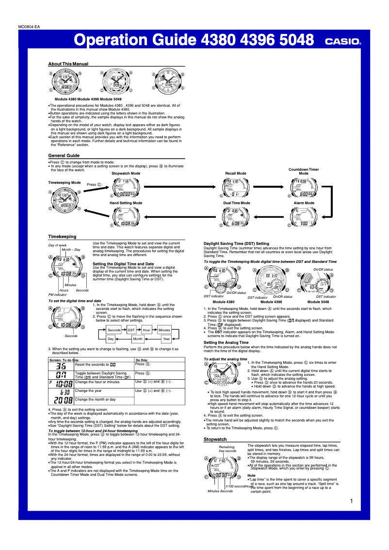 Image de la première page du manuel de l'appareil 4396