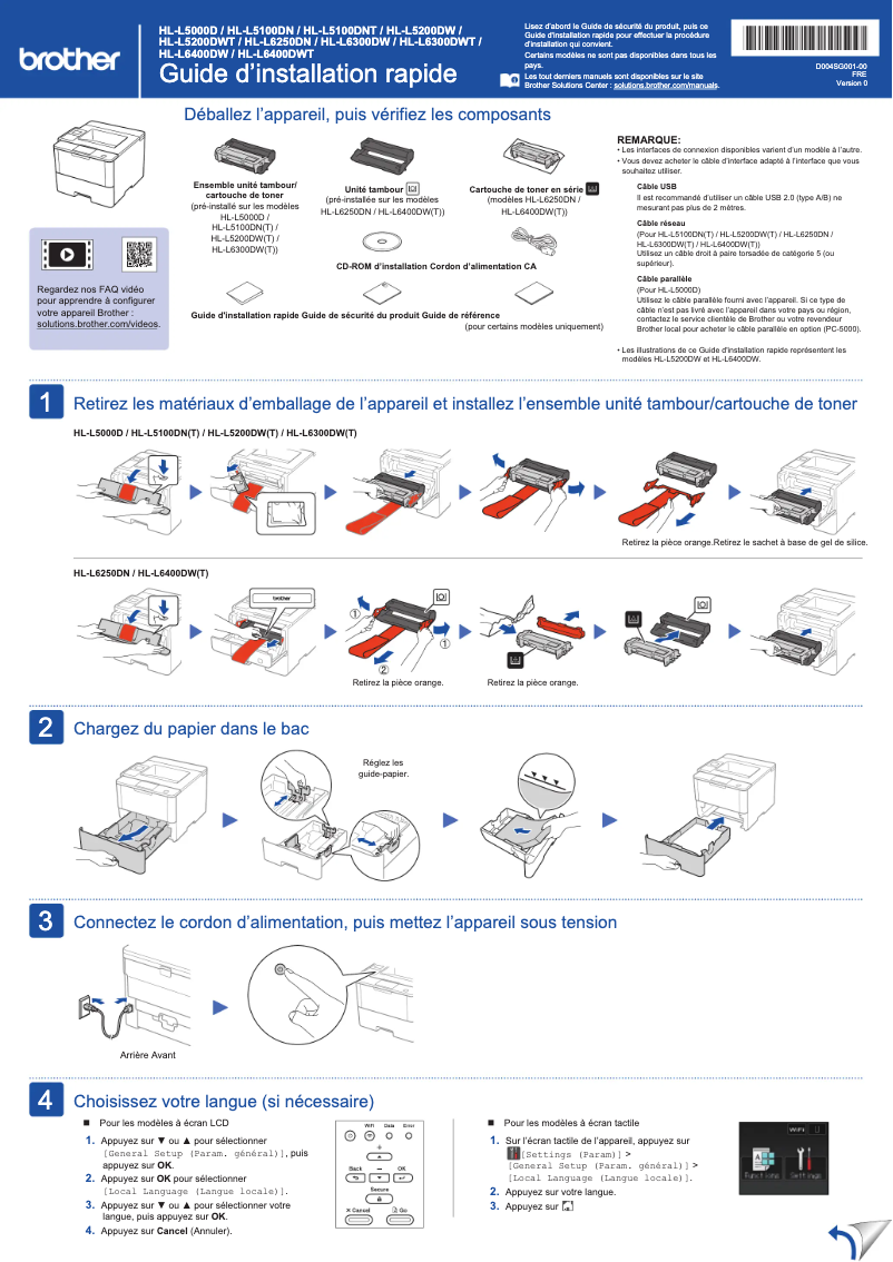 Image de la première page du manuel de l'appareil HL-L6300DWT