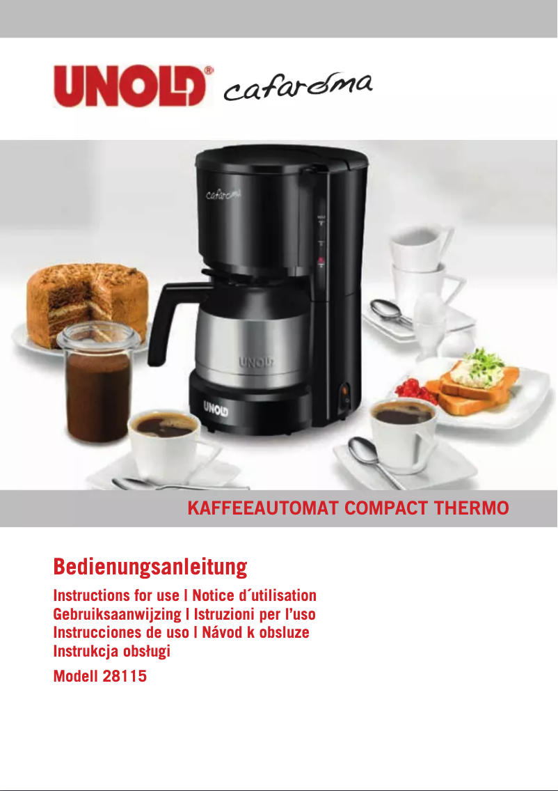 Page 1 de la notice Manuel utilisateur Unold Compact Thermo 28115