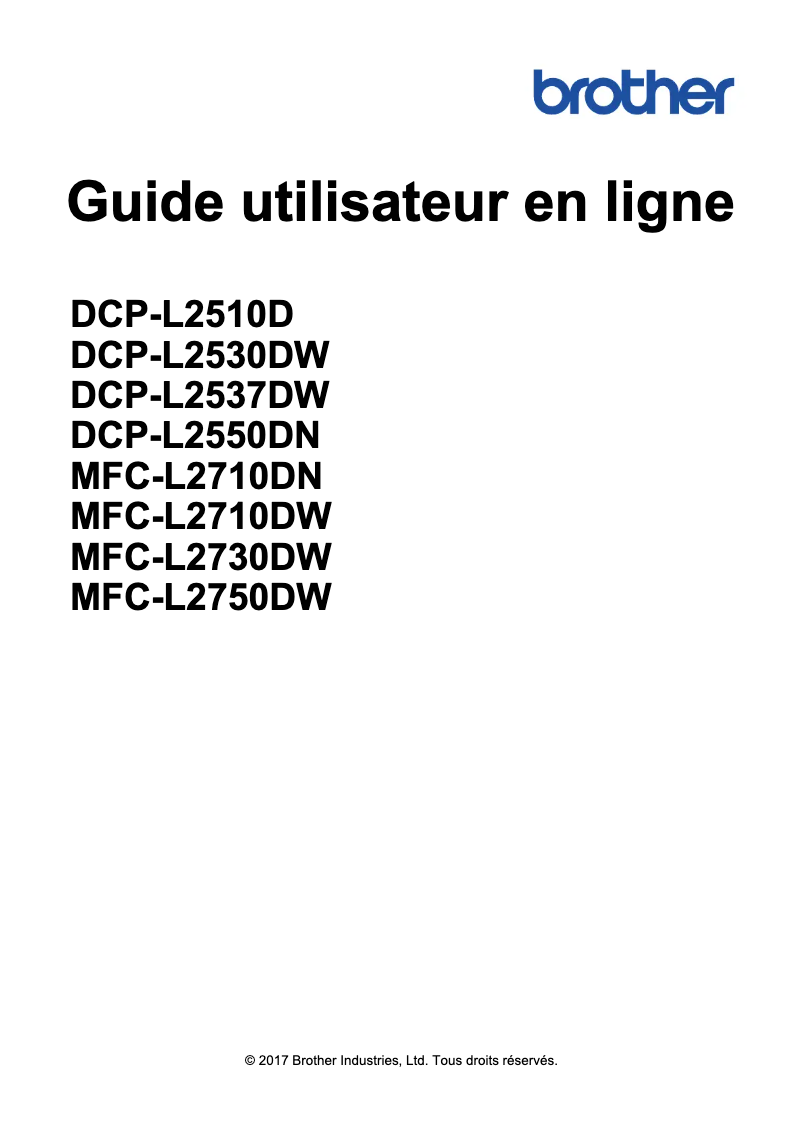 Page 1 de la notice Manuel utilisateur Brother DCP-L2510D