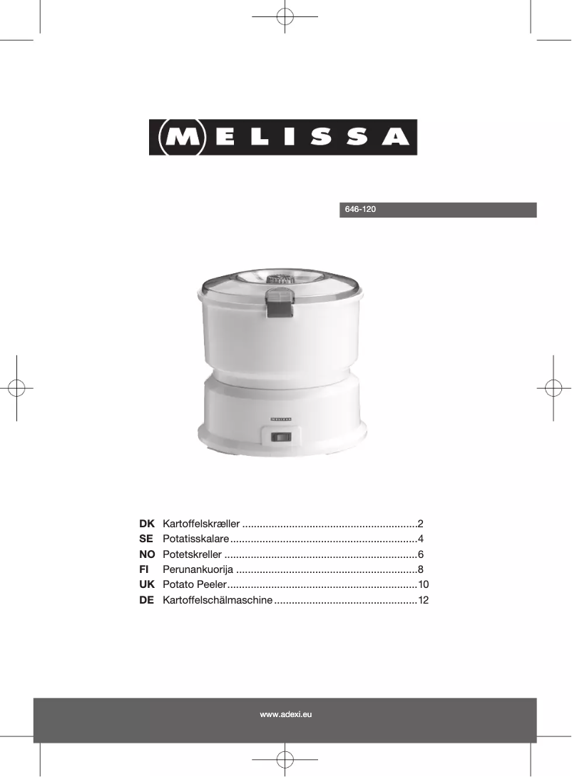 Page 1 de la notice Manuel utilisateur Melissa 646-120