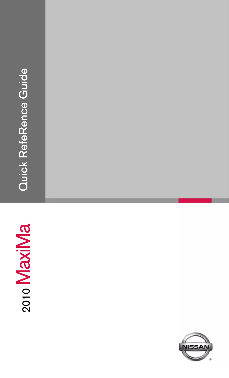 Page n°1 - Manuel utilisateur Nissan Maxima (2010)