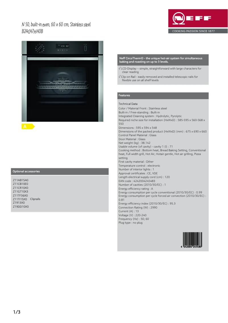 Image de la première page du manuel de l'appareil B2ACH7HH0B