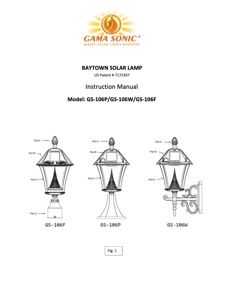 Imagen de la primera página del manual del dispositivo Baytown GS-106P