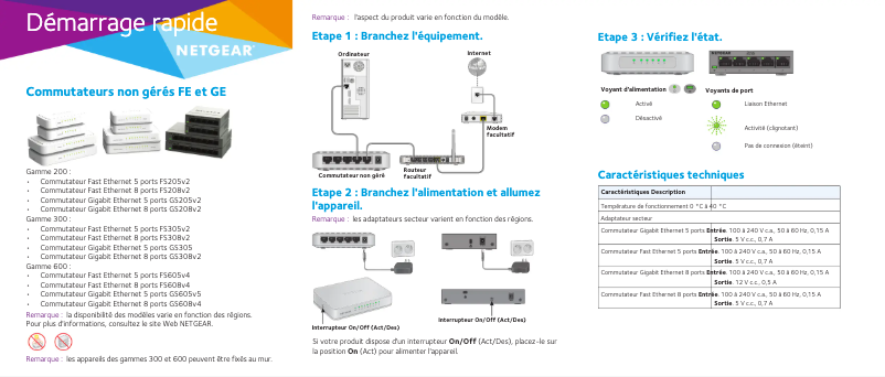 Página 1 del manual Guía de instalación Netgear GS305v2