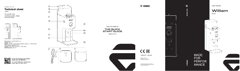 Page 1 de la notice Manuel utilisateur Lelit William PL71