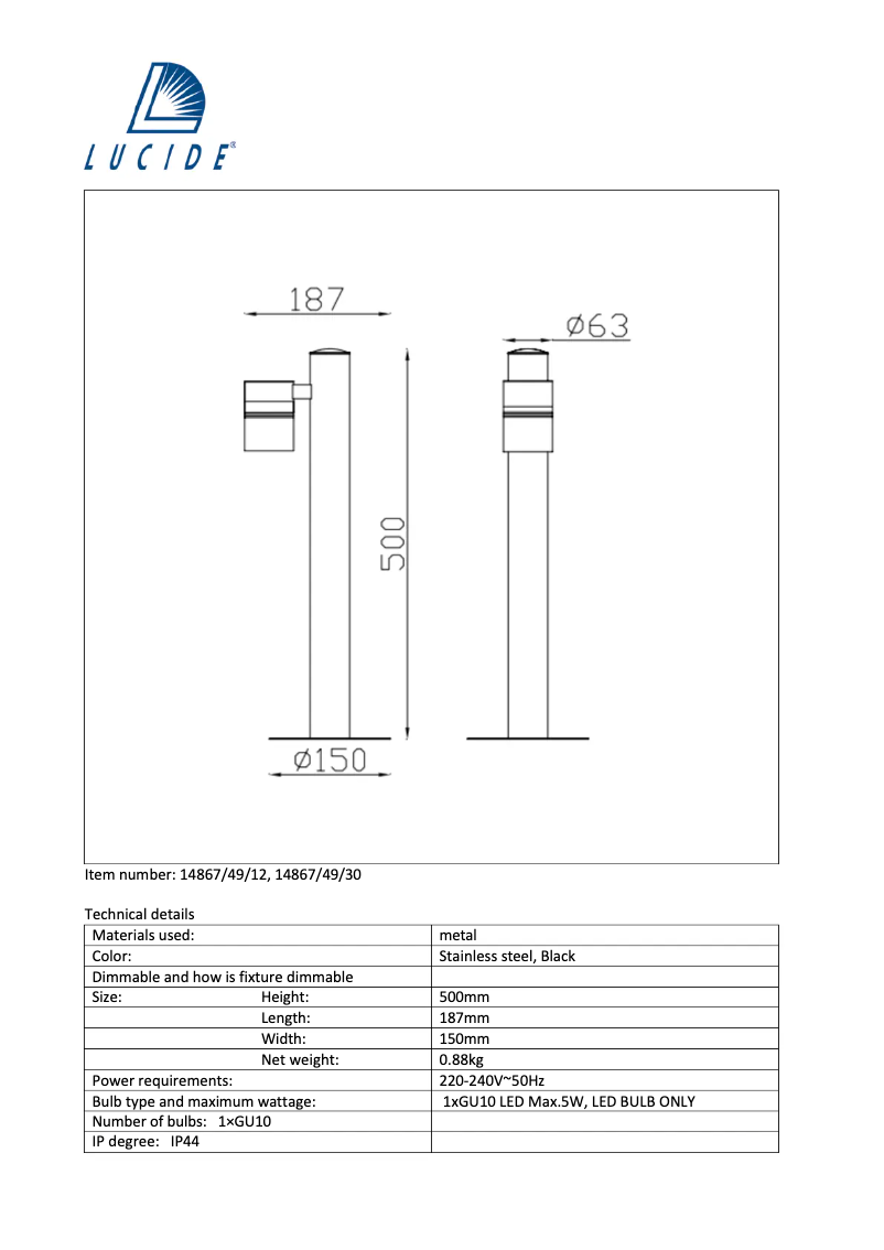 Image de la première page du manuel de l'appareil Arne 14867/49/30