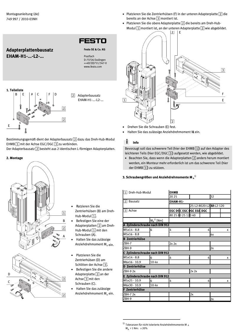 Image de la première page du manuel de l'appareil EHAM-H1-25-L2-80