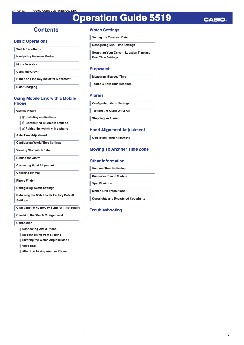 Page 1 de la notice Manuel utilisateur Casio Edifice EQB-501XD-1AMER