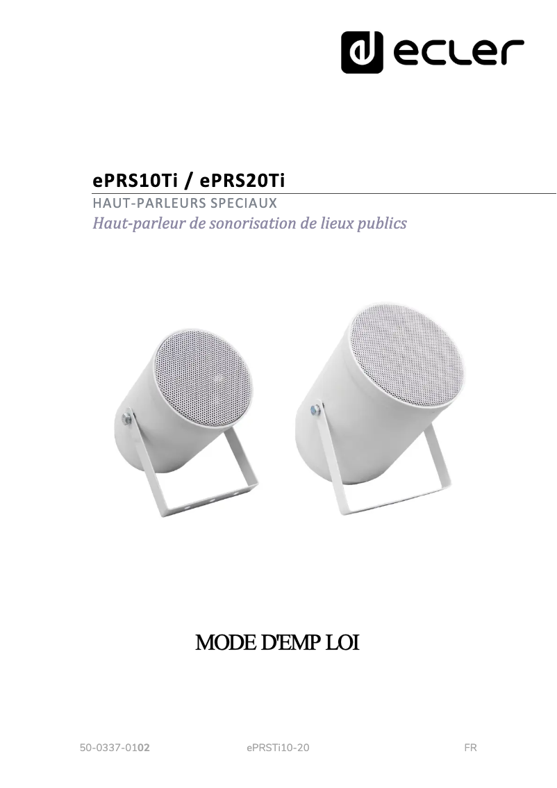 Image de la première page du manuel de l'appareil ePRS20Ti