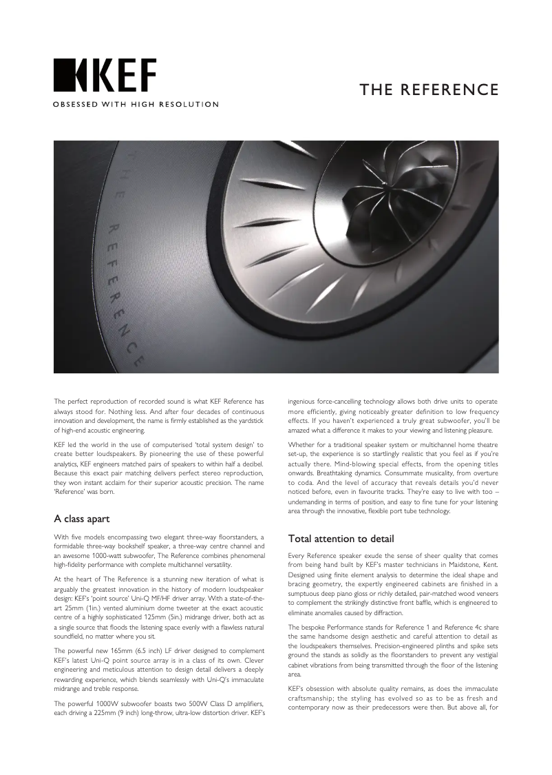Page n°1 - Fiche technique KEF Kube 8b