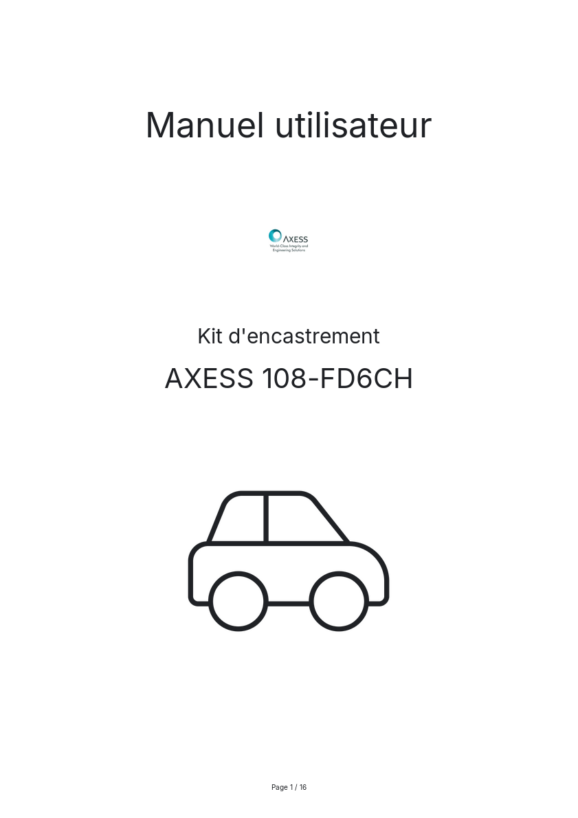Page n°1 - Manuel utilisateur AXESS 108-FD6CH