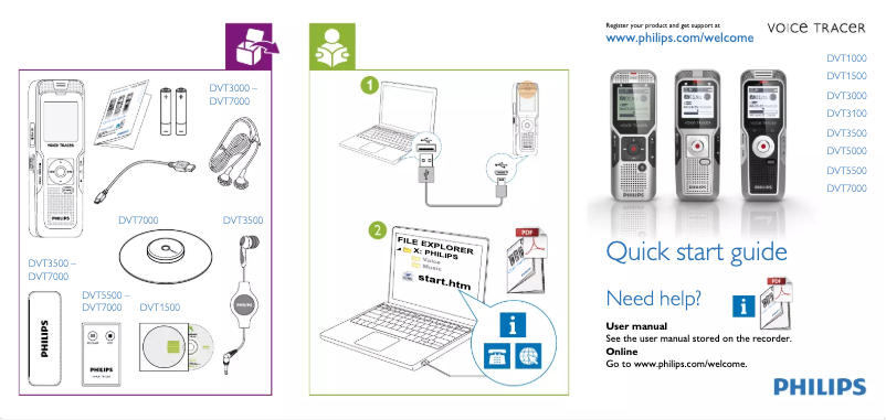 Image de la première page du manuel de l'appareil Voice Tracer DVT1000