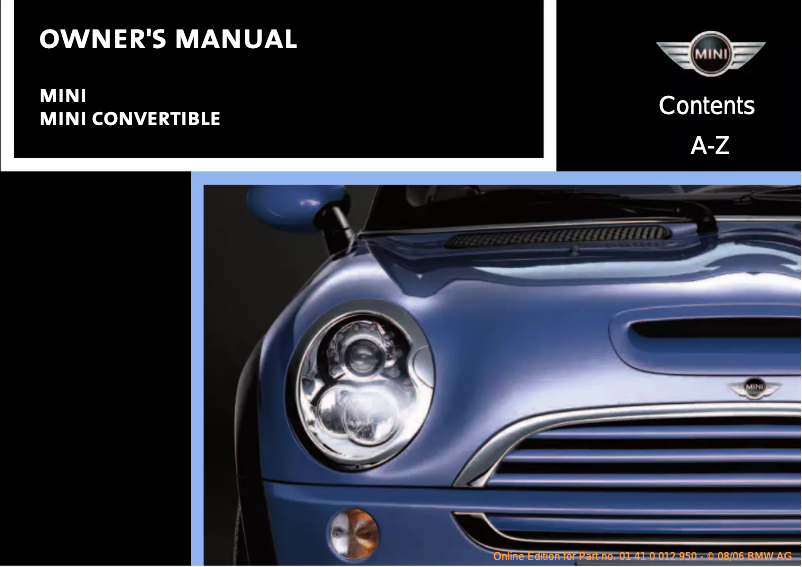 Page 1 de la notice Manuel utilisateur Mini Convertible (2007)