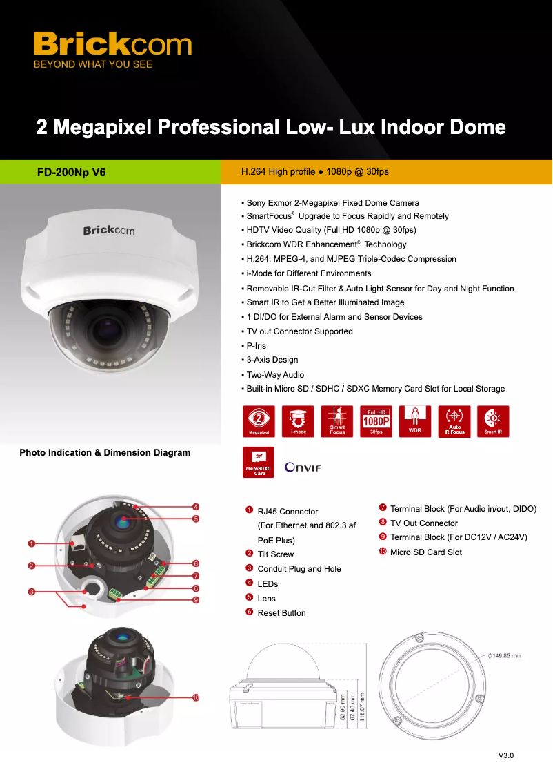 Page n°1 - Manuel utilisateur Brickcom FD-300NP-STAR