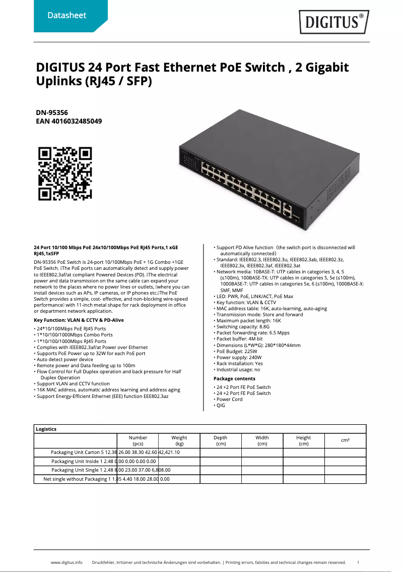 Image de la première page du manuel de l'appareil DN-95356