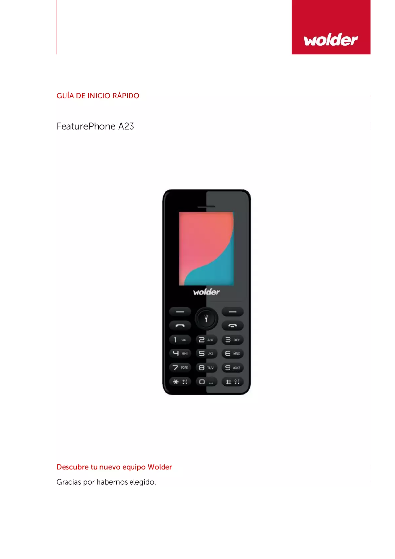 Page 1 de la notice Manuel utilisateur Wolder A23