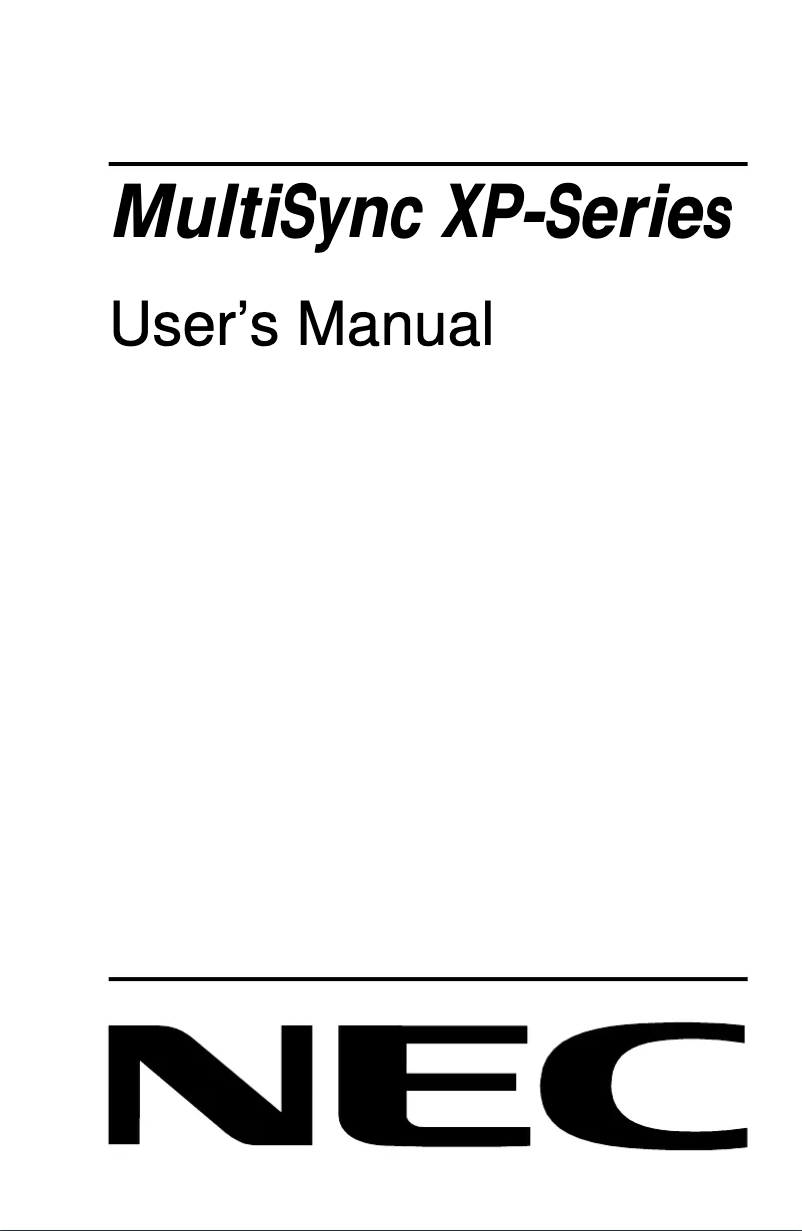 Página 1 del manual Manual de usuario NEC MultiSync XP17