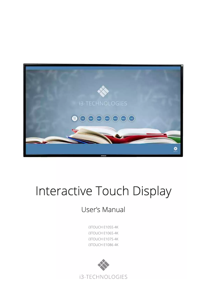 Page 1 de la notice Manuel utilisateur i3-Technologies i3TOUCH E1086 T10