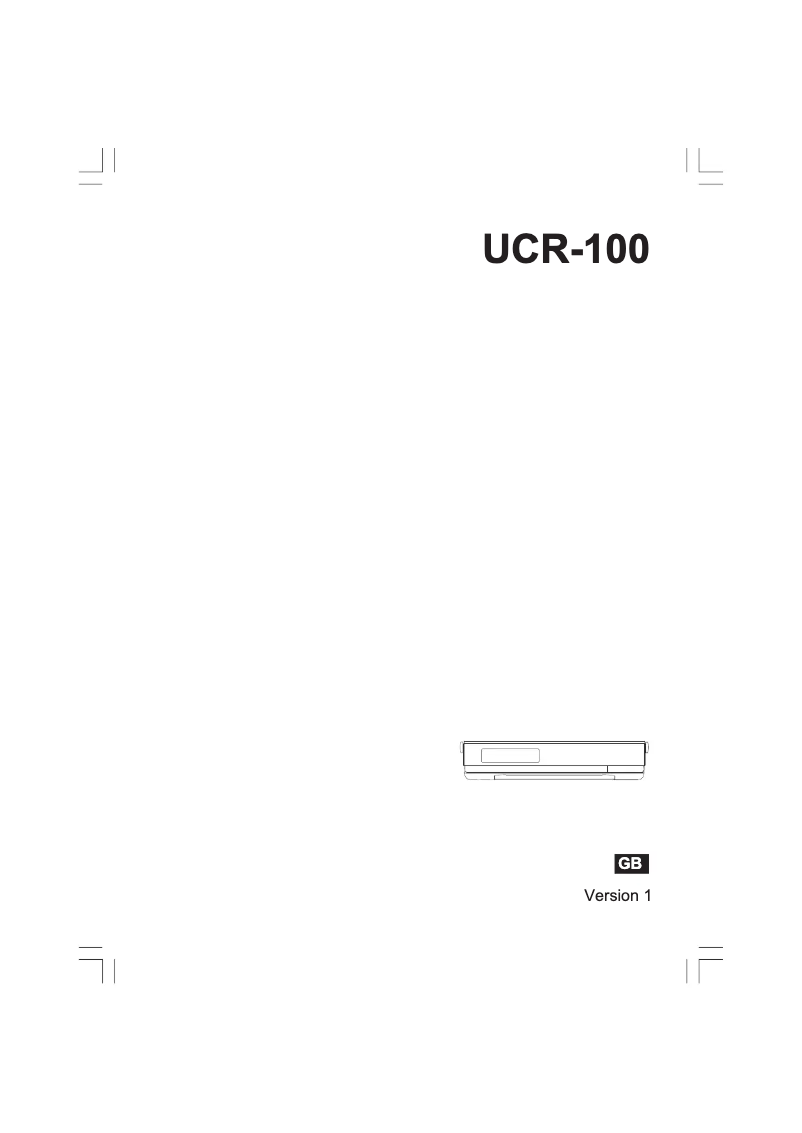 Image de la première page du manuel de l'appareil UCR-100