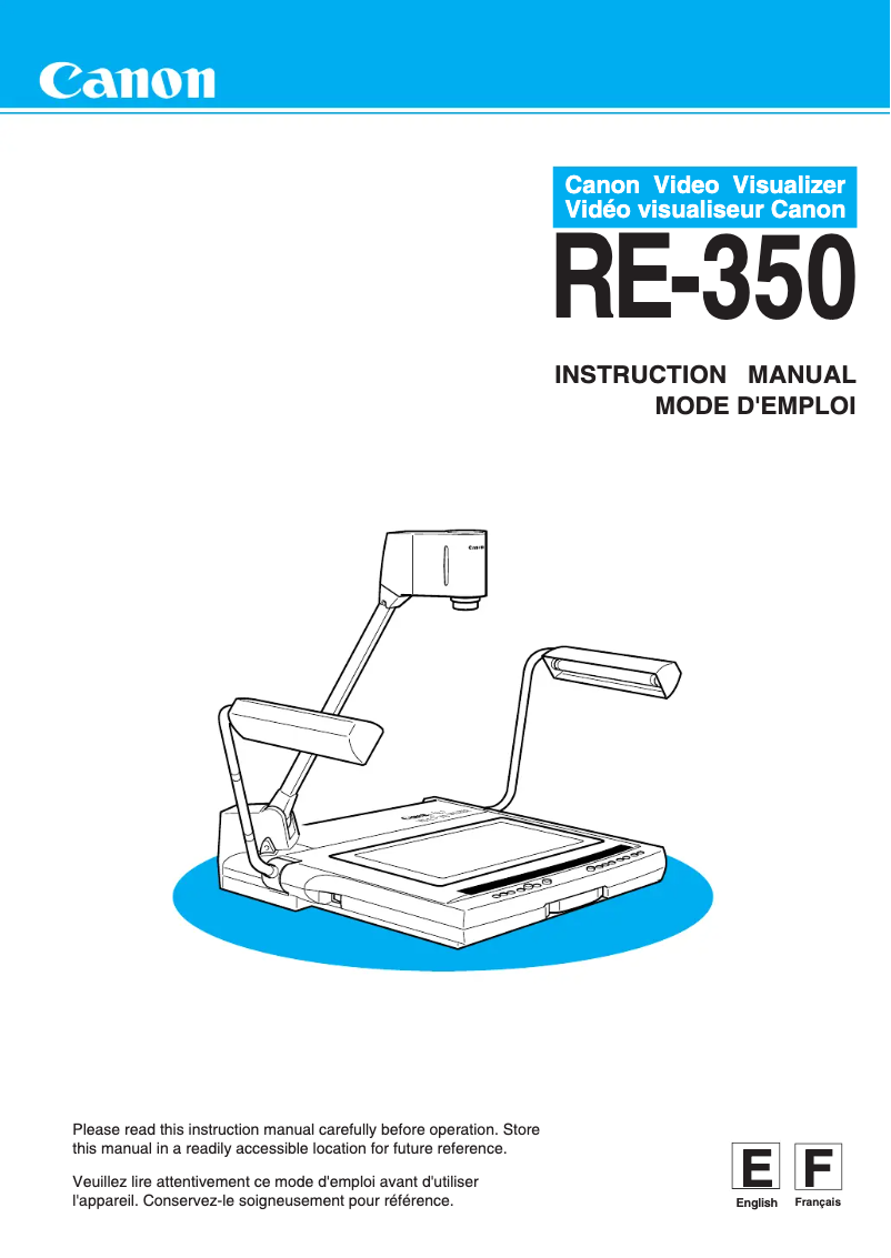 Page 1 de la notice Manuel utilisateur Canon RE-350