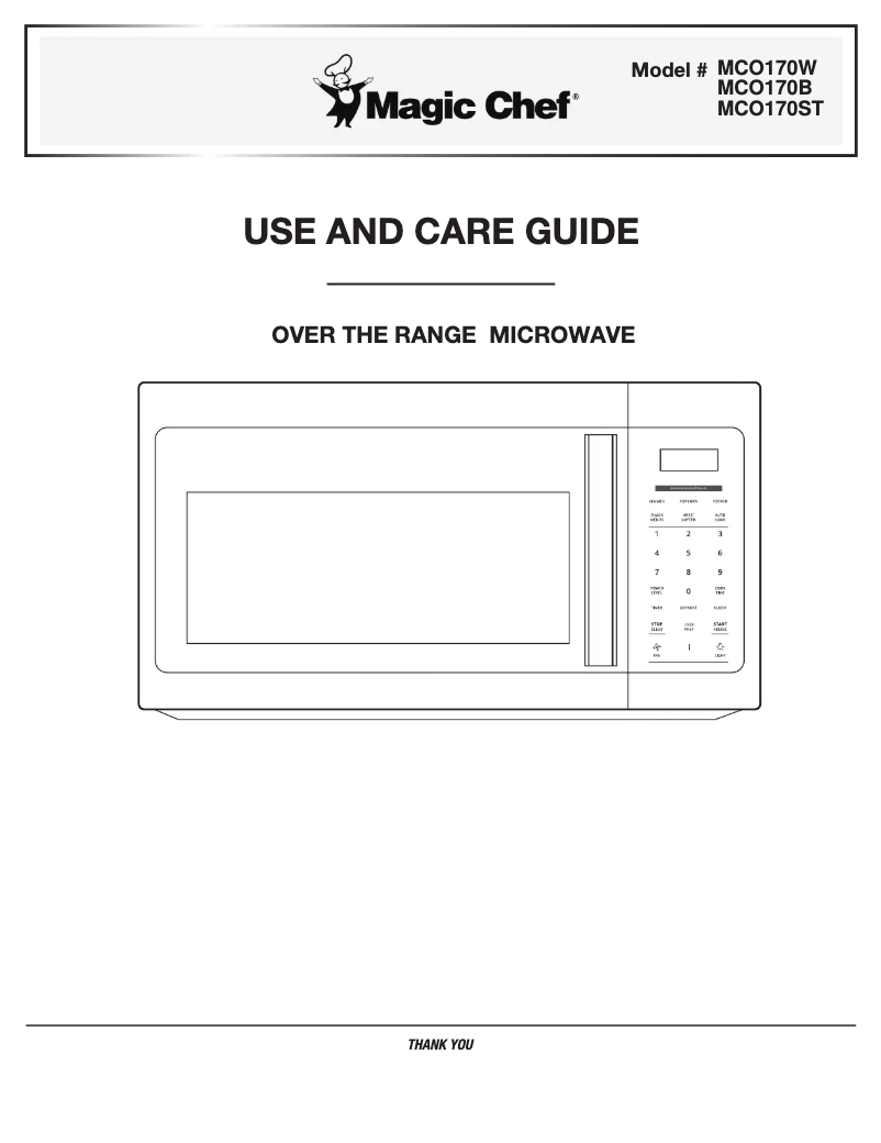 Page 1 de la notice Manuel utilisateur Magic Chef MCO170W