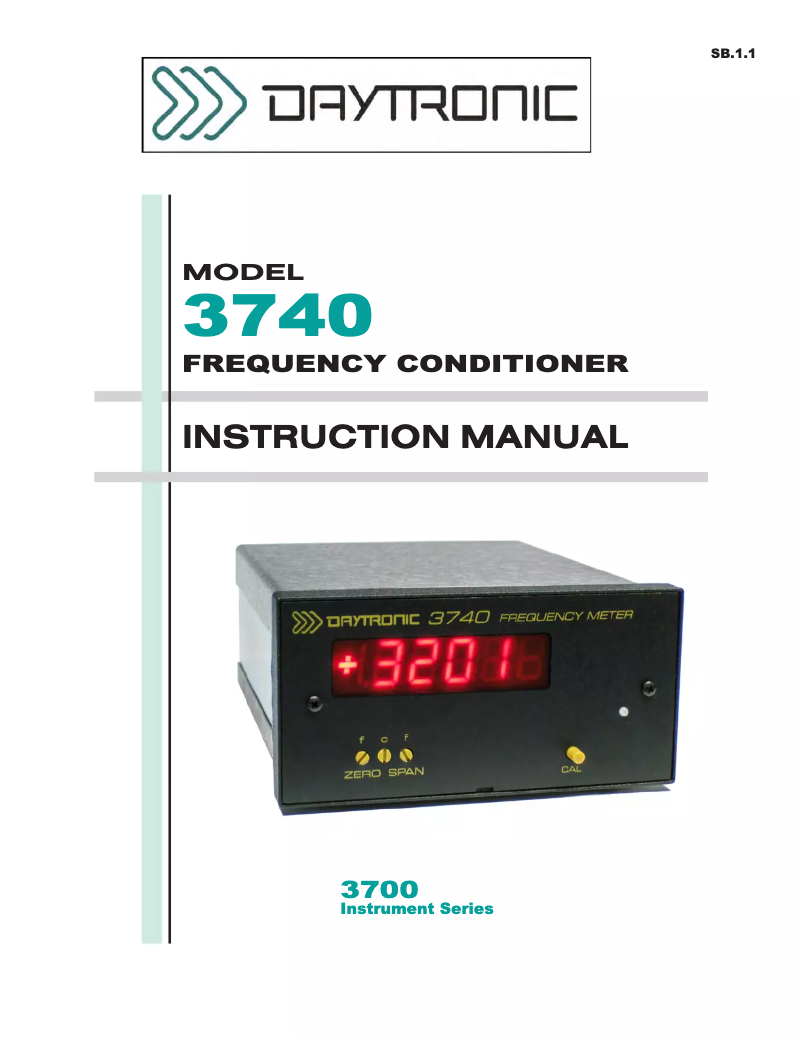 Page 1 de la notice Manuel utilisateur Daytronic 3740