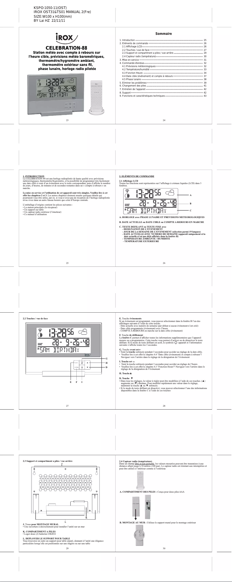 Image de la première page du manuel de l'appareil Celebration-88