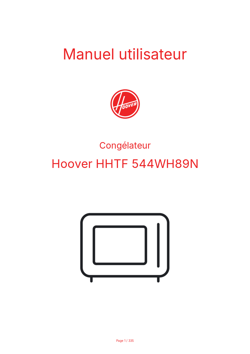 Image de la première page du manuel de l'appareil HHTF 544WH89N