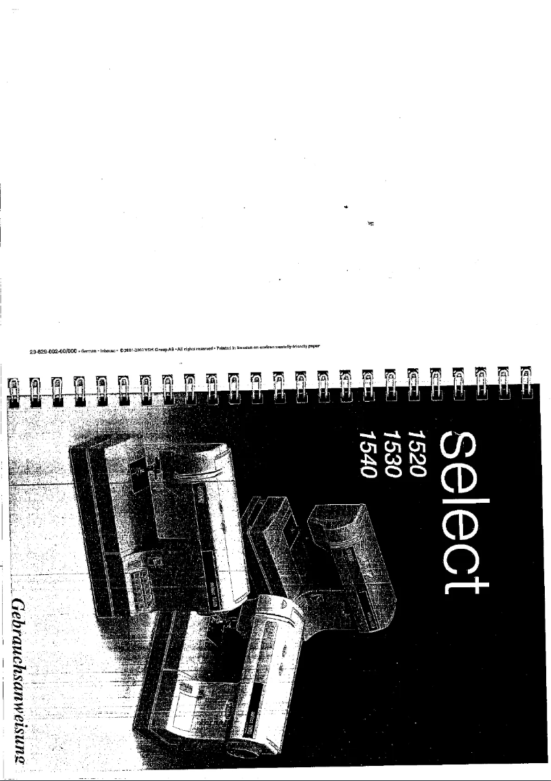 Image de la première page du manuel de l'appareil select 1530