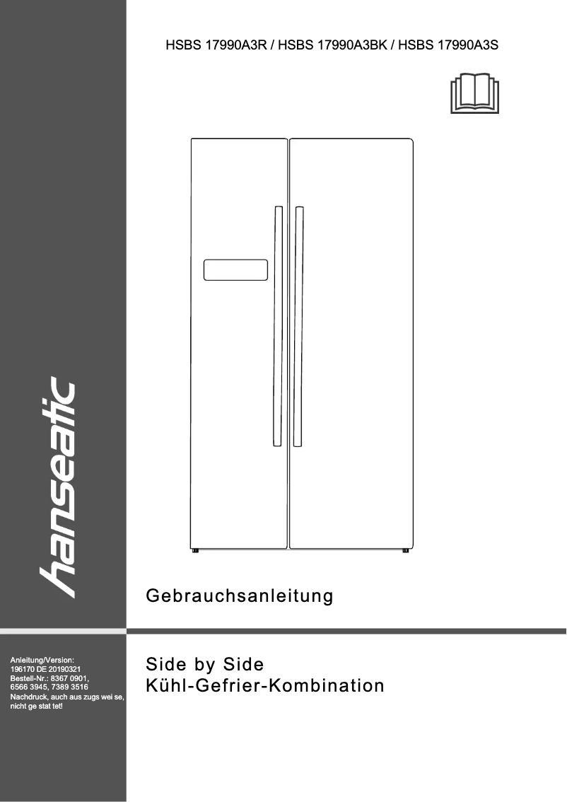 Página 1 del manual Manual de usuario Hanseatic HSBS17990A3R