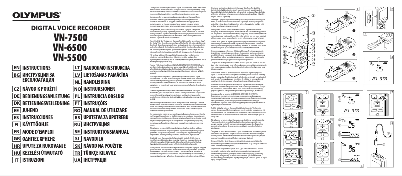 Page 1 de la notice Manuel utilisateur Olympus VN-6500