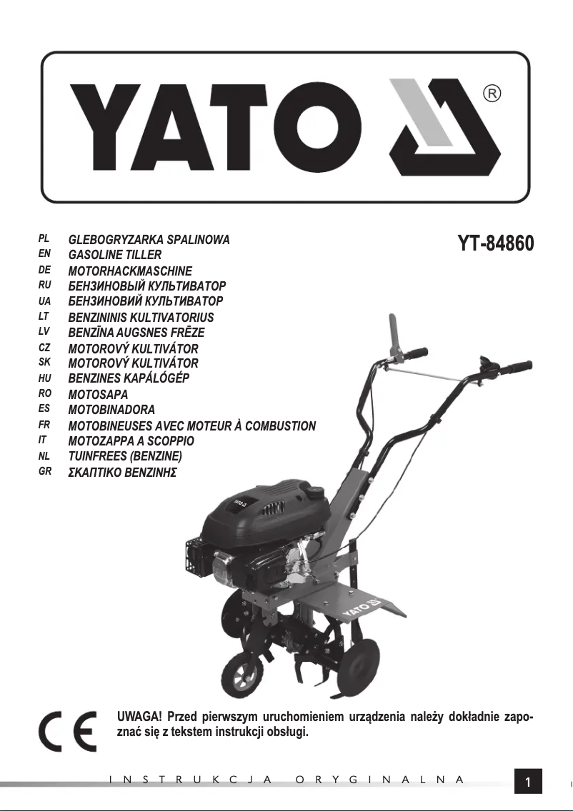 Page n°1 - Manuel utilisateur Yato YT-84860