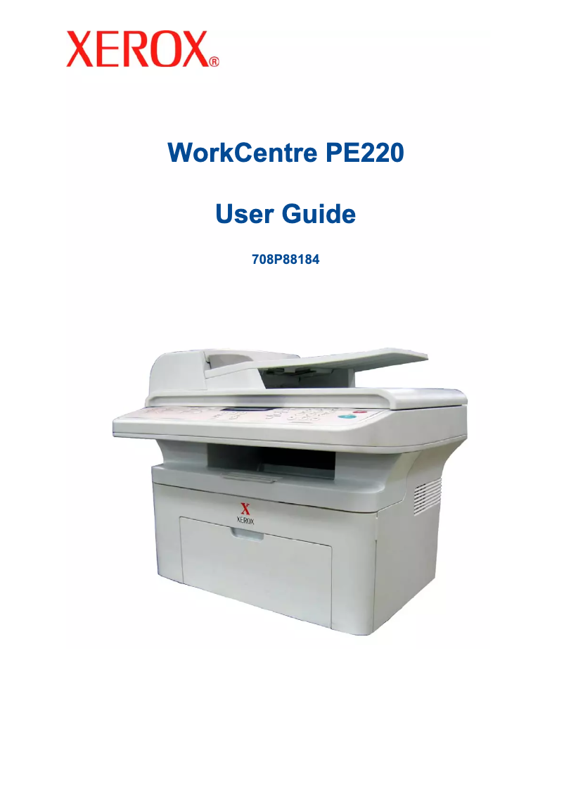 Page n°1 - Manuel utilisateur Xerox WorkCentre PE220