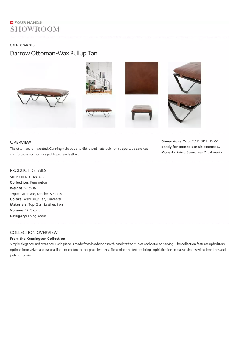 Page 1 de la notice Manuel utilisateur Four Hands CKEN-G7A8-398